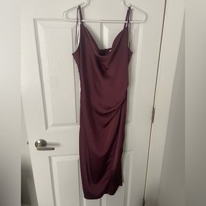 Maroon silky dress